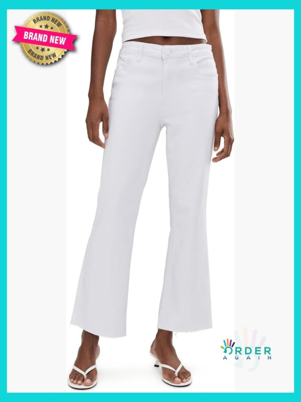 High-Rise Ankle Flare Jeans Raw Hem Relaxed Fit Y2K Chic Classic Retro